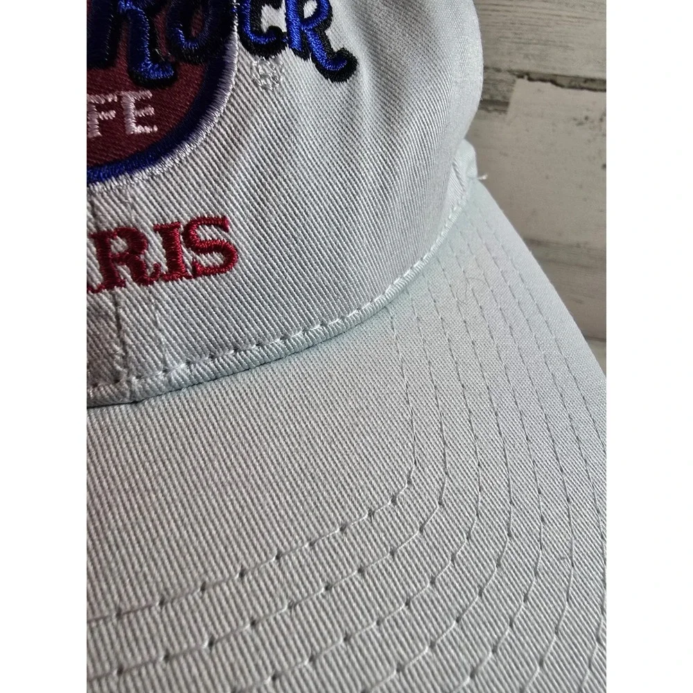 Hard Rock Cafe Paris Vintage White Snapback Hat Rock de Triomphe‎ 90s Cap